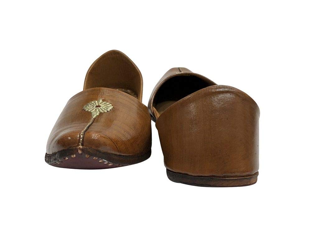 Handmade Brown Jutti Mojari Khussa Shoes for Men | Authentic Indian Ethnic Footwear | Perfect for Weddings, Festivals & Cultural Events