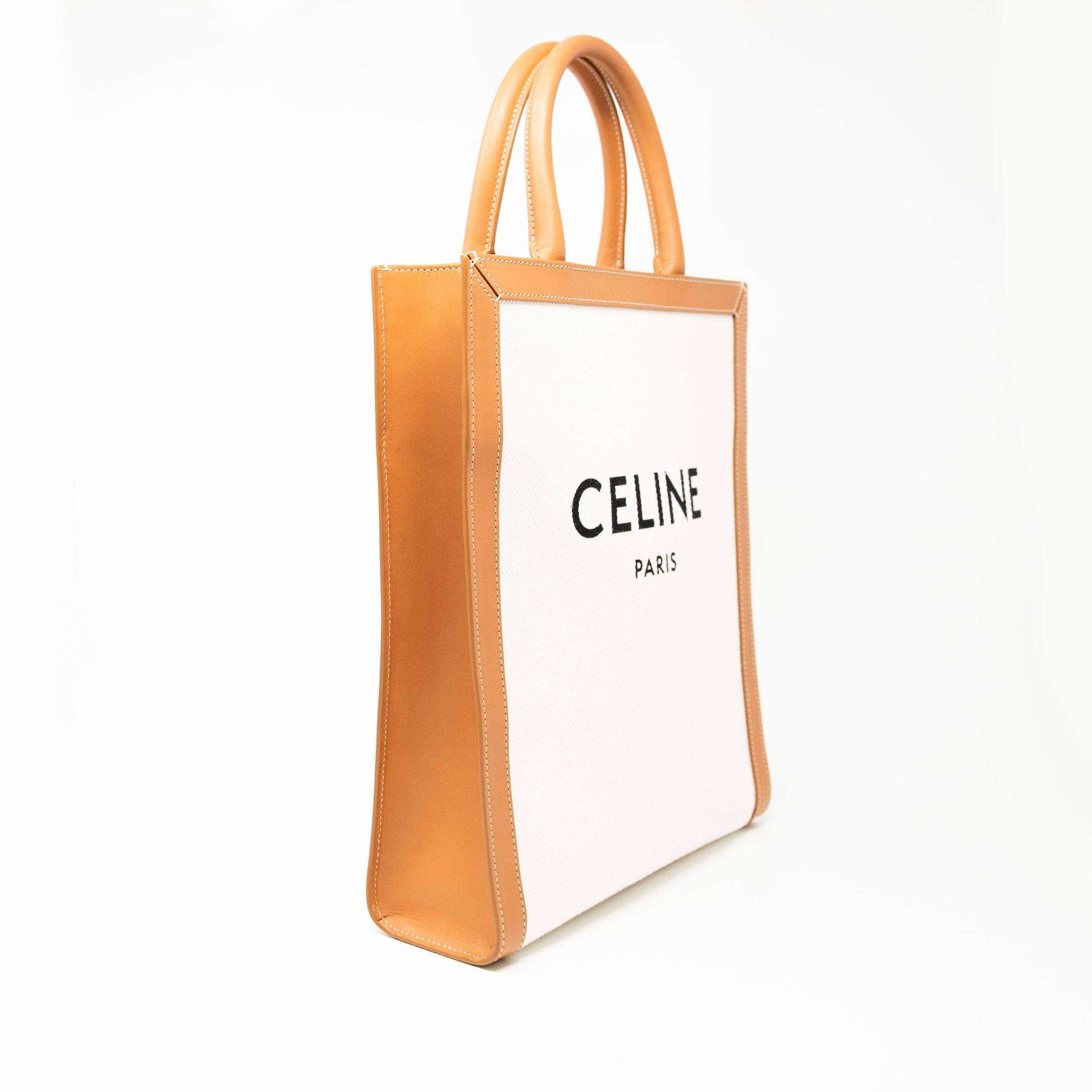 Celine Beige Canvas Small Cabas Tote Bag - Luxury Designer Handbag for Women, Perfect for Work, Travel & Everyday Use