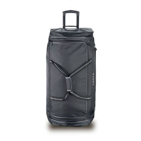 Tosca TCA798TWM 70cm Wheeled Split Compartment Duffle Bag - Black/Lime - Perfect for Travel, Gym & Sports Gear Storage