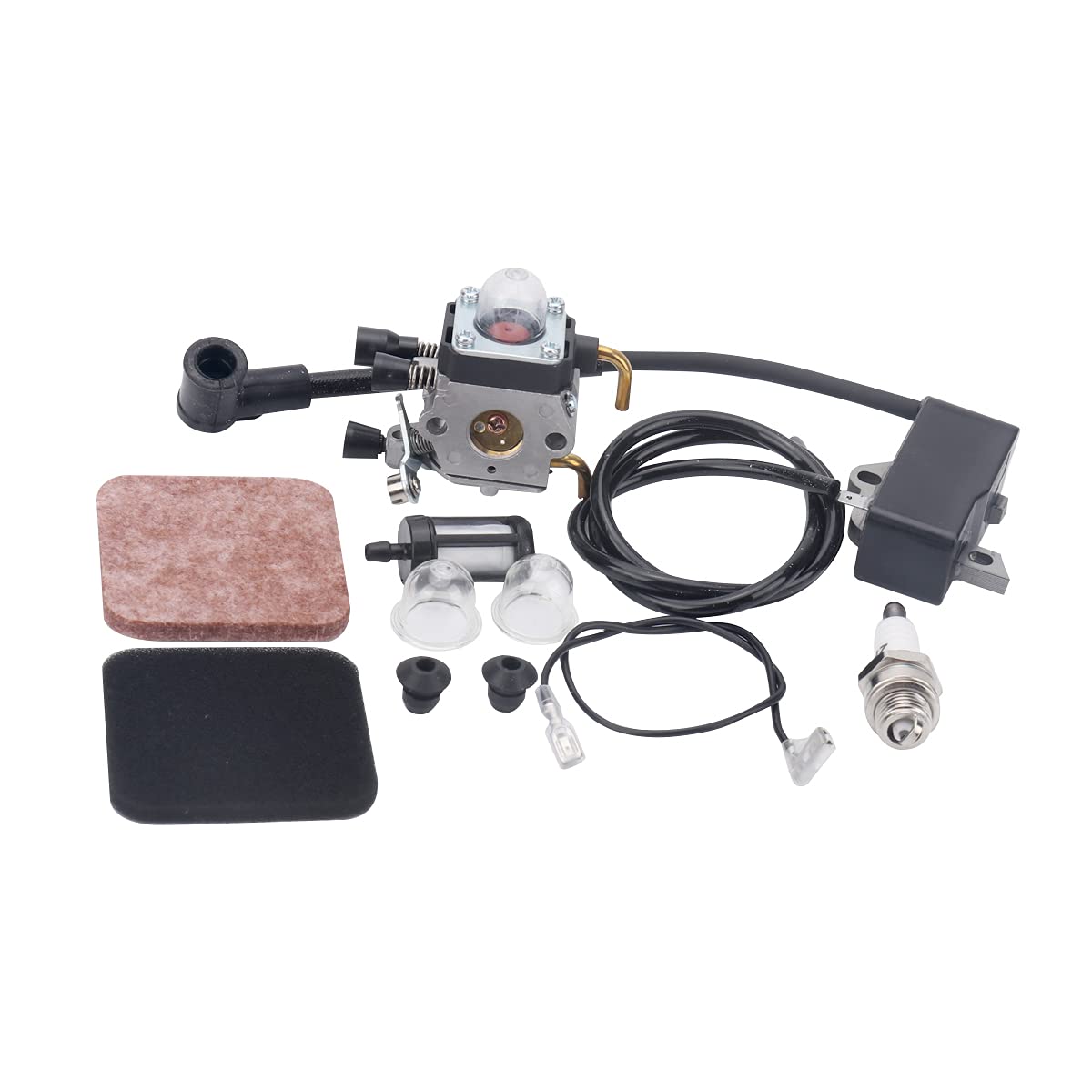 STIHL FS75 FS80 FS85 FC85 HT70 HS75 HL75 HT75 HS80 Carburetor Ignition Coil Air Filter Kit - Replacement Parts for String Trimmer & Brush Cutter - Perfect for Lawn Maintenance, Landscaping & Yard Work