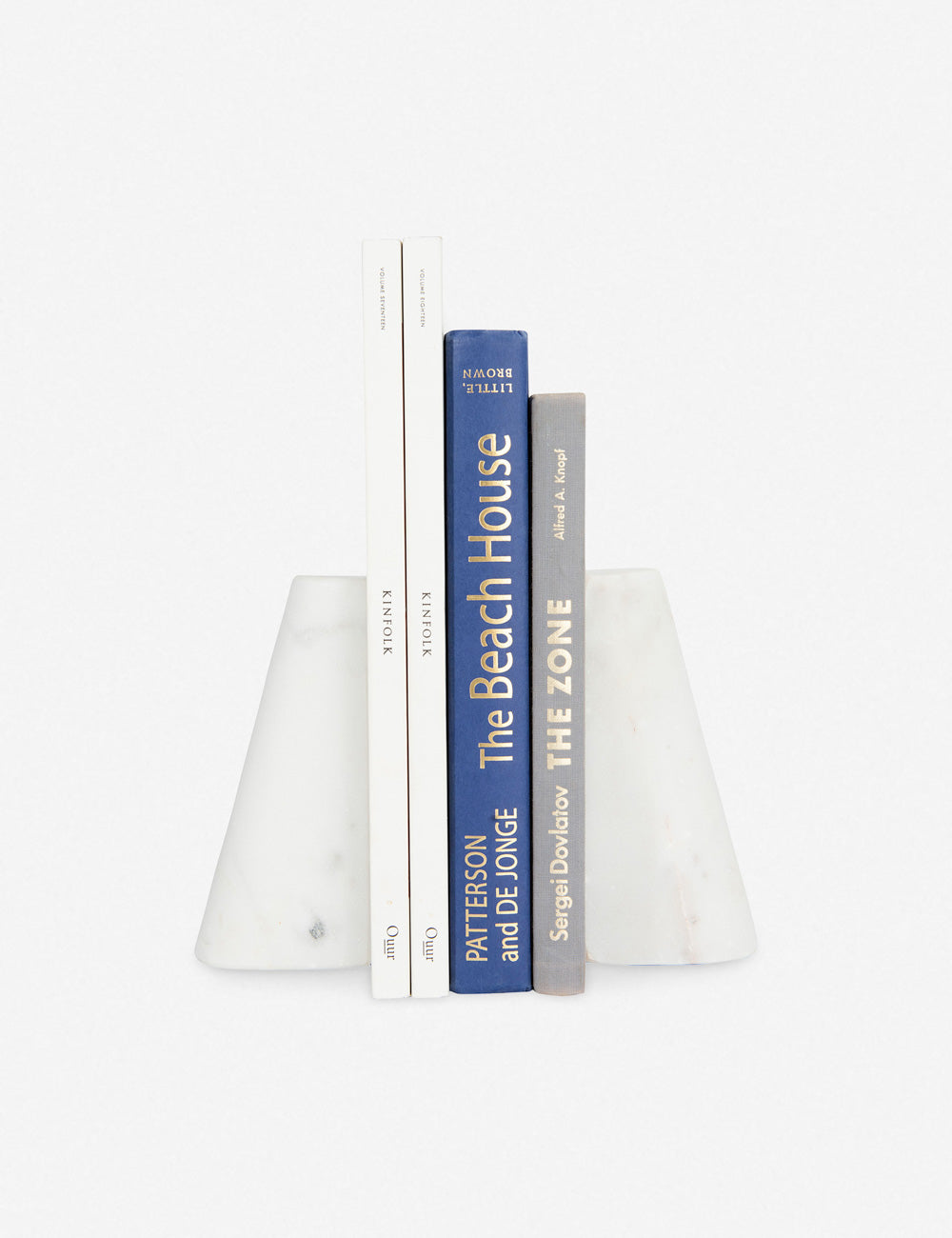 Premium Cavallo Marble Bookends (Set of 2) - Heavy Duty Decorative Book Holder for Home Office, Library & Shelf Organization - Elegant Stone Bookend Pair for Books, Cookbooks & Display Items