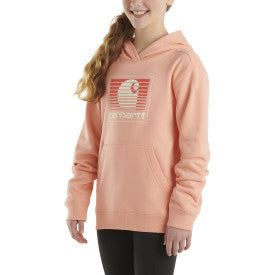 Youth Long Sleeve Graphic Sweatshirt - Peach Amber Color | Trendy Casual Pullover for Teens | Perfect for School, Outings & Everyday Wear
