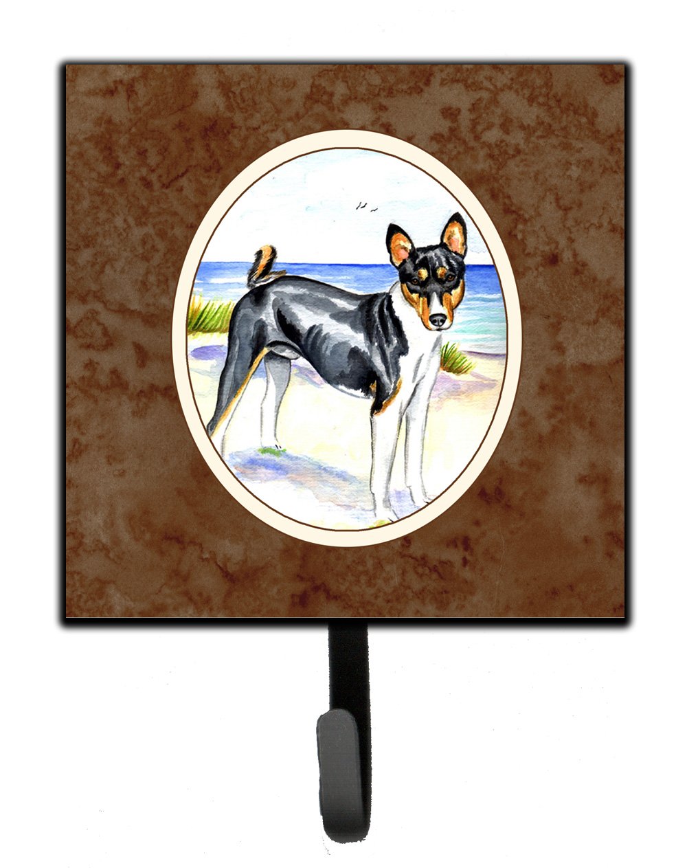 Caroline's Treasures 7109SH4 Basenji Dog Leash & Key Holder - Wall Mounted Coat Rack with Hooks for Keys, Towels, Aprons, Leashes - Perfect for Entryway, Mudroom & Pet Organization