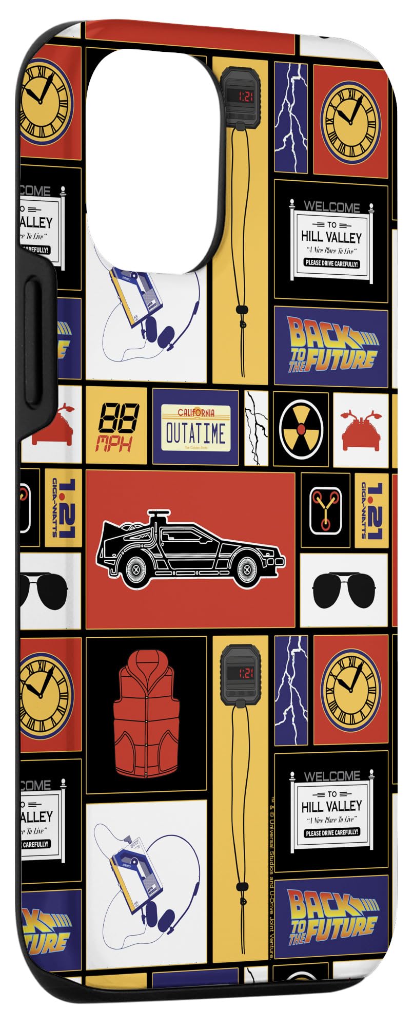 iPhone 12/12 Pro Back To The Future Retro Case - Inspired by Movie Icons - Perfect for Sci-Fi Fans & 80s Nostalgia Lovers