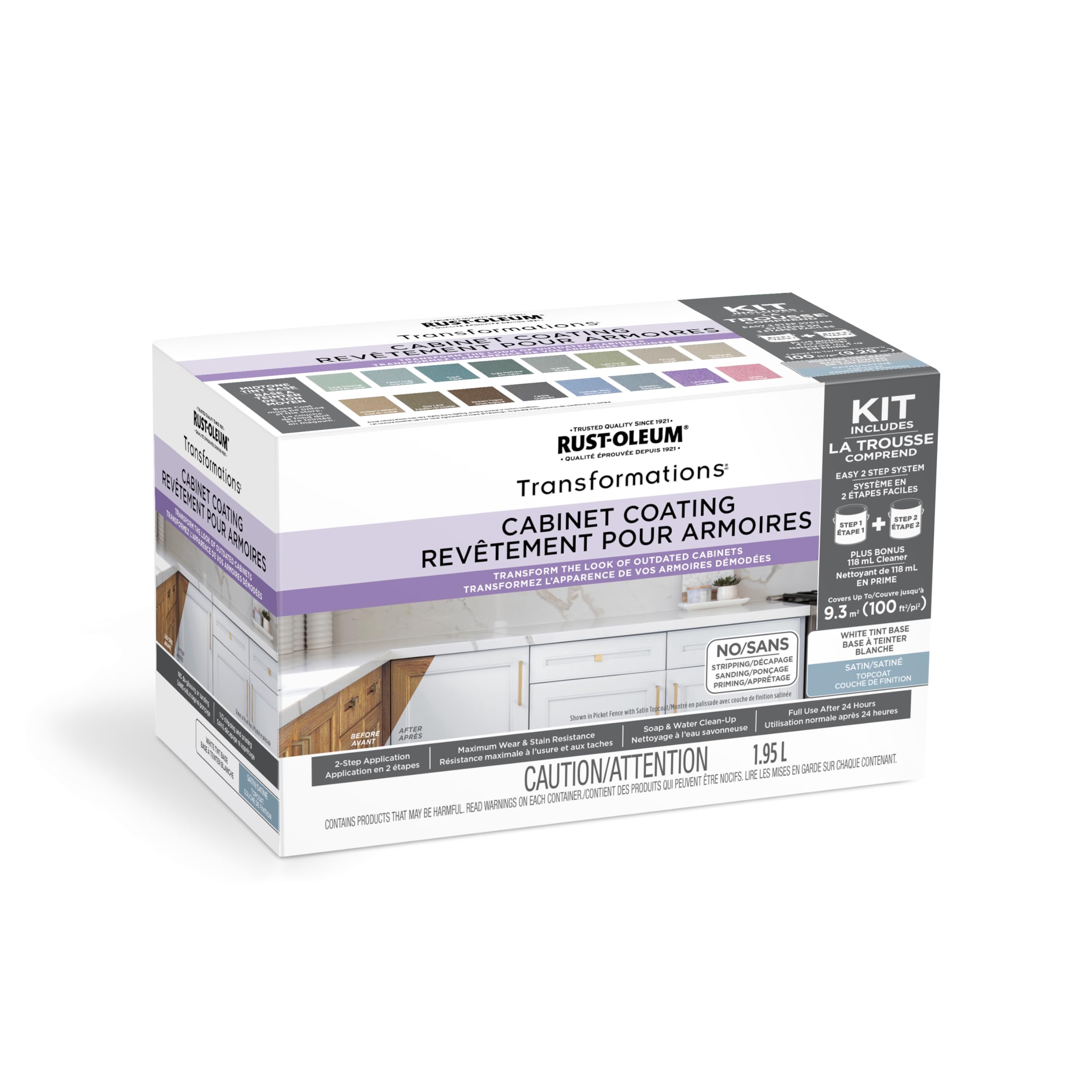 Rust-Oleum Transformations Premium Cabinet Paint Kit - Pure White for Furniture, Kitchen Cabinets & Bathroom Vanities - Easy DIY Home Renovation & Furniture Makeover Solution
