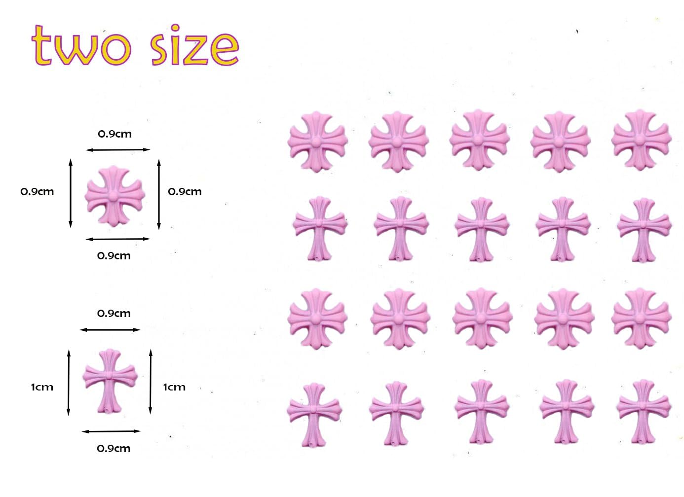 20 Pcs Pink 3D Cross Nail Charms for Nail Art - Y2K Rhinestone Nail Decorations for DIY Acrylic Nails & Manicure Designs - Perfect for Party, Wedding, and Holiday Nail Art
