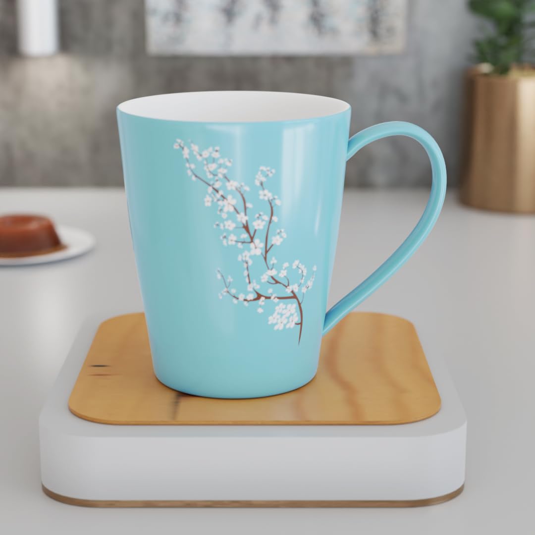 Blossom Blue Ceramic Coffee Mug Set - 11oz (330ml) Microwave & Dishwasher Safe Tea Cup - Best Gift for Friends, Office, or Home Use - Perfect for Coffee, Tea, and Hot Beverages