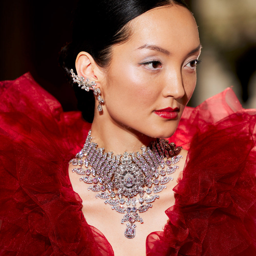 Valentina Crystal Choker Necklace - Elegant Rhinestone Collar for Women | Perfect for Parties, Weddings & Evening Events