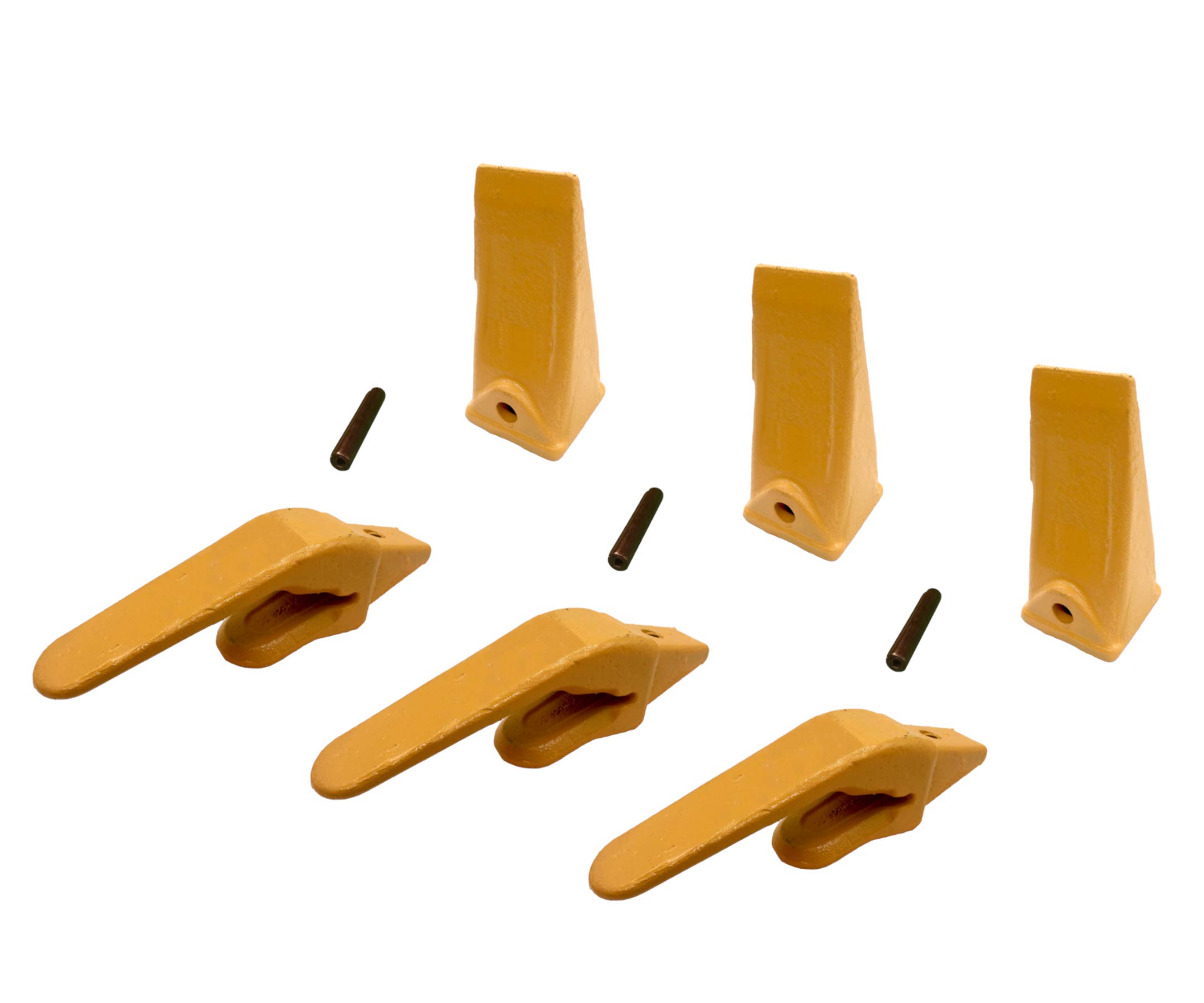 Mini Excavator Weld-on Bucket Adapters, Teeth & Pins Combo Kit - Compatible with CAT VRS-50 (3), Models 238-3204 1