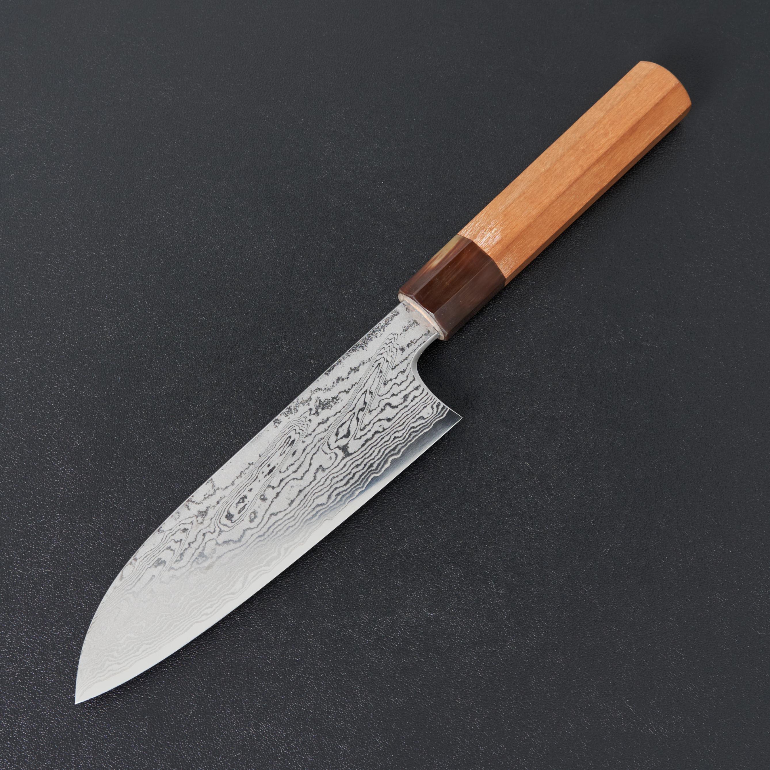 Hitohira Sakura Damascus Santoku Knife 7