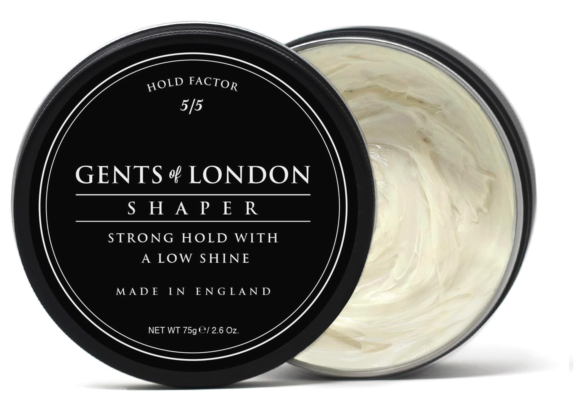 GENTS OF LONDON Men's Hair Styling Wax - Strong Hold Hair Shaper with Texture, 75g | Perfect for Pompadour, Quiff & Messy Hairstyles