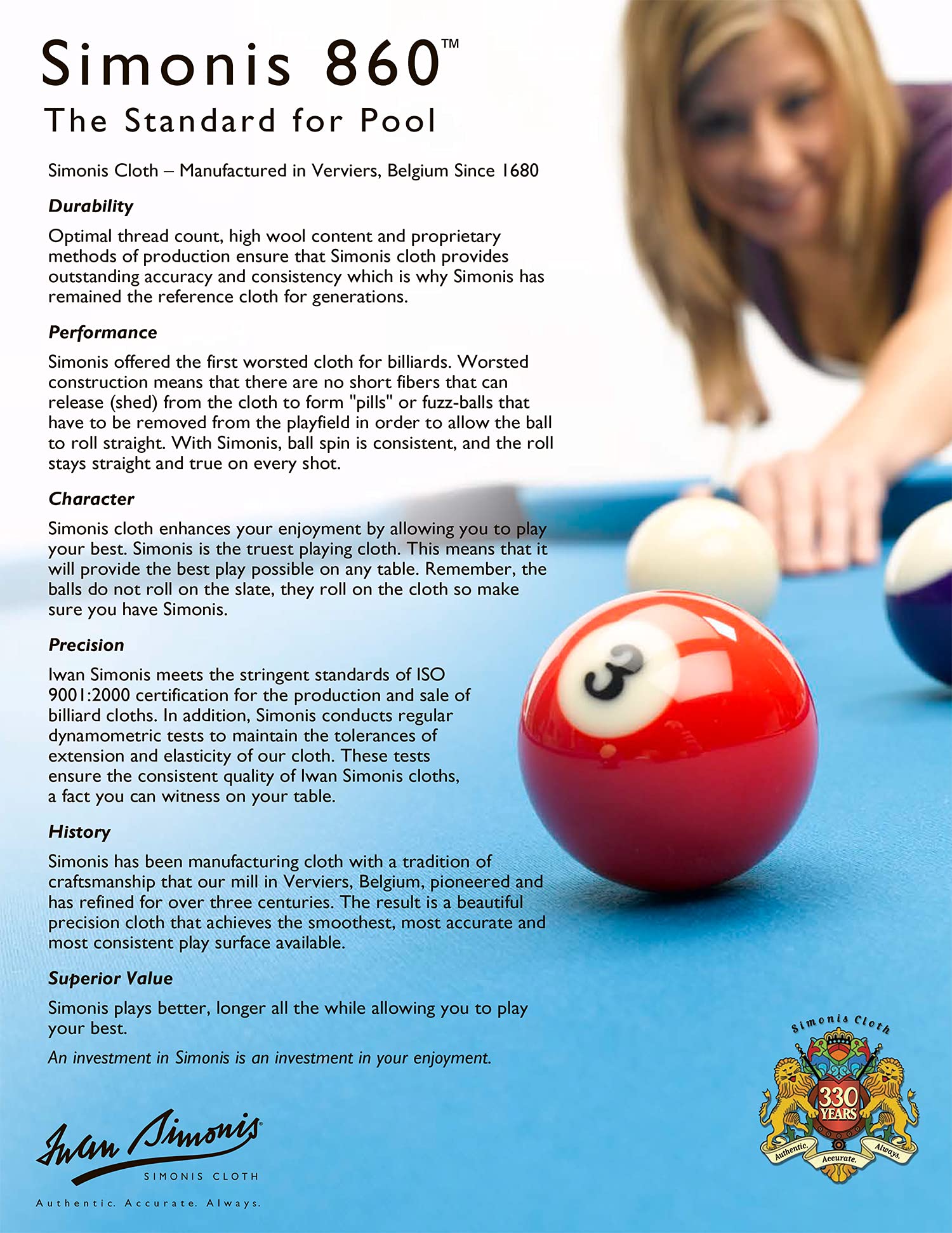 Simonis 860 Premium Pool Table Cloth - Pre-Cut Rails for Billiards - Official Authorized Dealer | Perfect for Home Game Rooms & Professional Tournaments