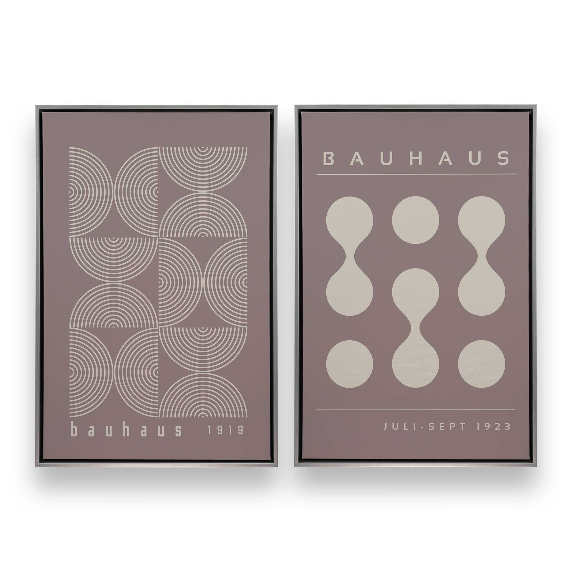 Bauhaus Style Taupe II Canvas Prints - Set of 2 Modern Abstract Wall Art for Living Room, Bedroom & Office Decor