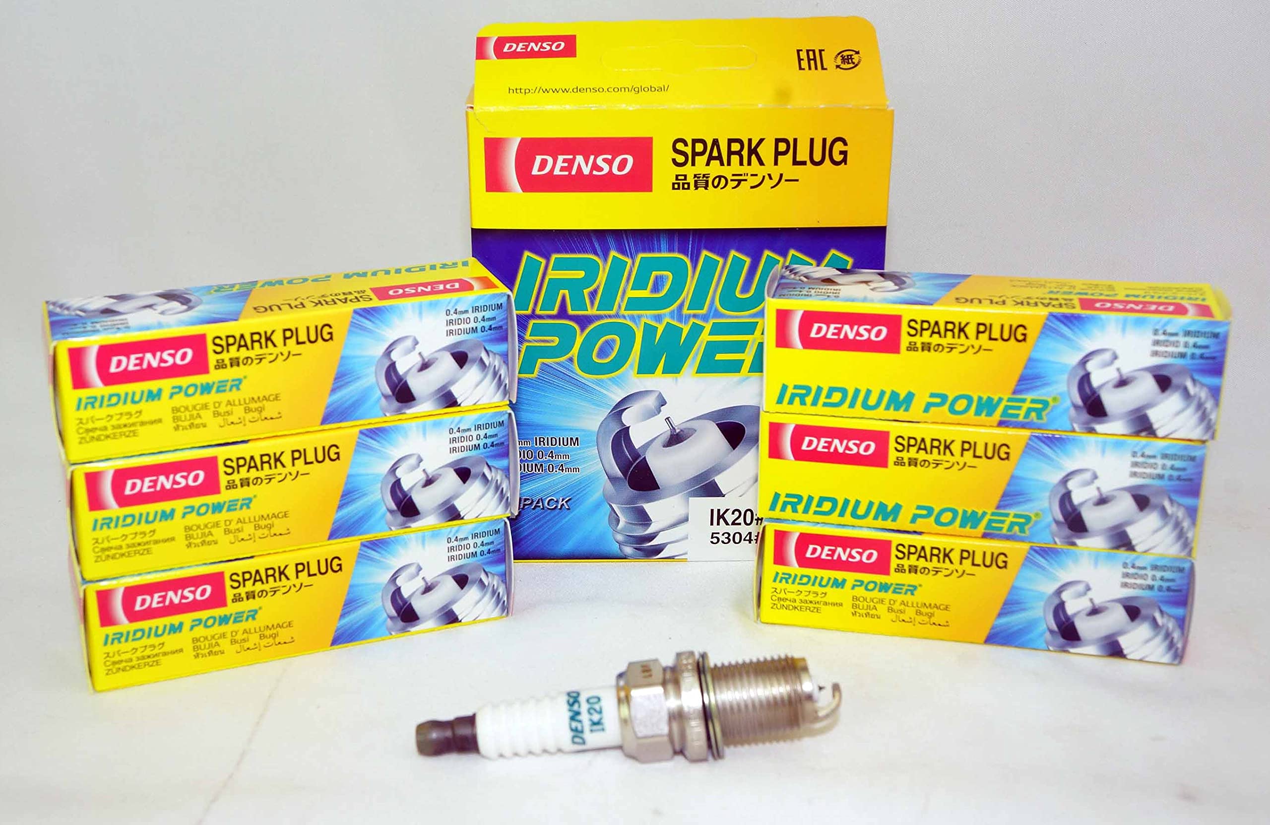 Denso 5304 Iridium Power Spark Plugs IK20 - Set of 6 - High Performance Ignition Plugs for Cars, Trucks & SUVs - Improved Fuel Efficiency & Engine Power - Perfect for Daily Driving & Performance Upgrades