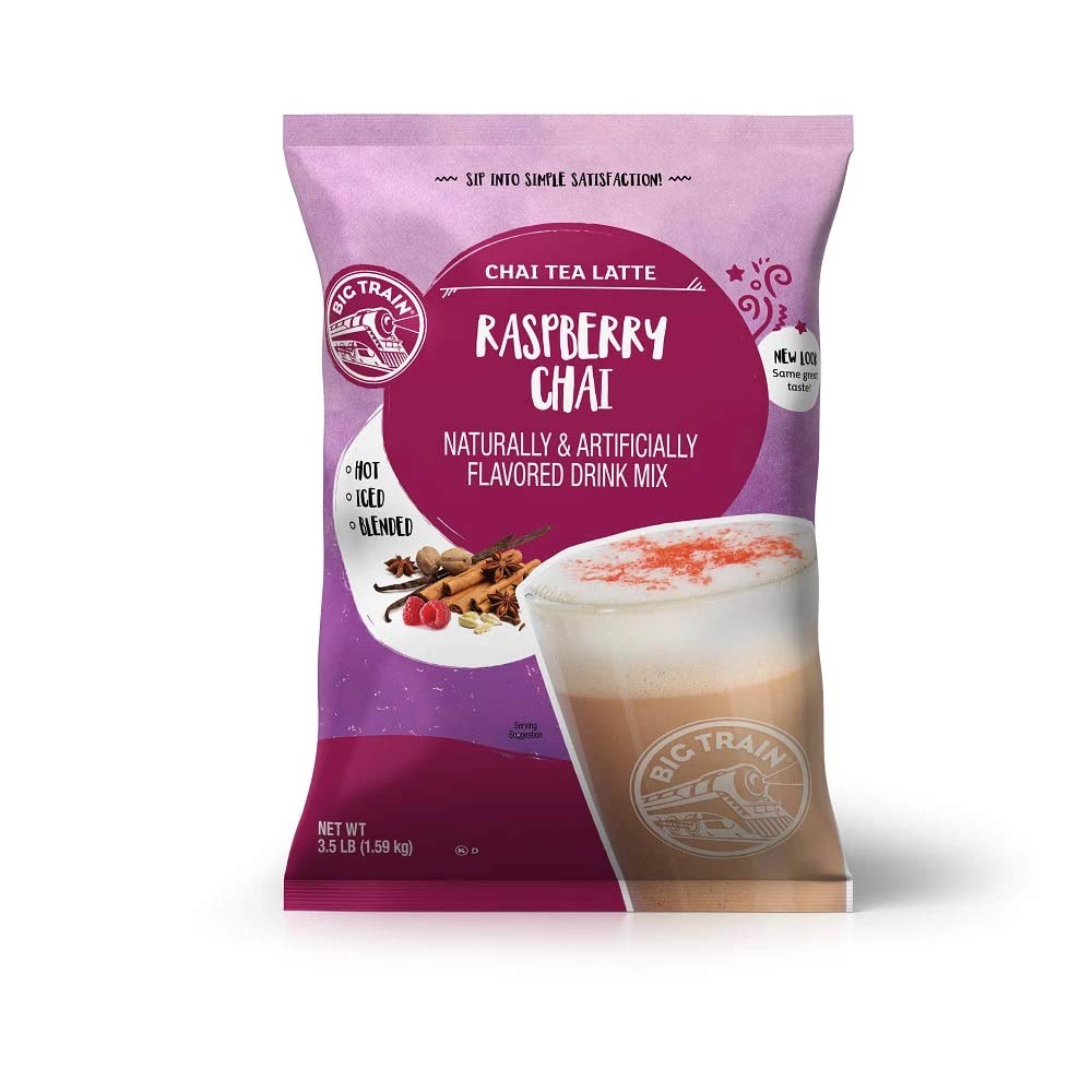 Big Train Raspberry Chai Tea Powder - 3.5 lb Bulk Bag for Cafes, Restaurants & Home Brewing | Delicious Iced or Hot Beverage