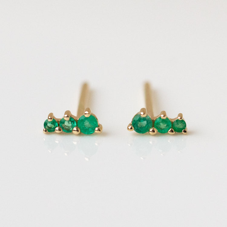 Solid Gold Dainty Birthstone Bar Studs Earrings - Minimalist 14K Gold Birth Month Jewelry for Women - Perfect for Everyday Wear, Gifts & Special Occasions