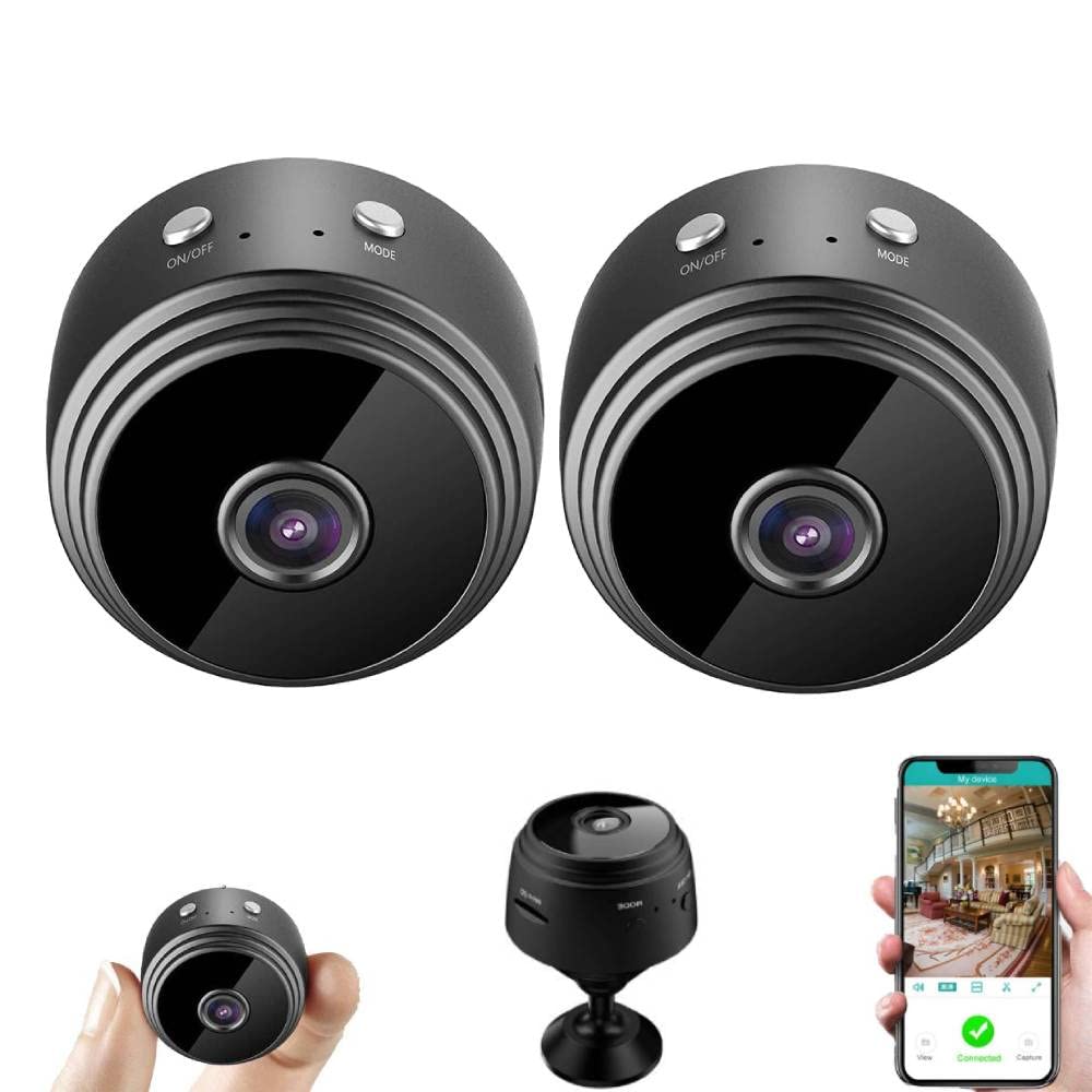 MSL 2 Pack WiFi Security Camera - 1080P HD Wireless Indoor/Outdoor Camera with Night Vision & Motion Detection - Small Surveillance Camera for Home, Baby Monitor, Pet Monitoring & Business Security