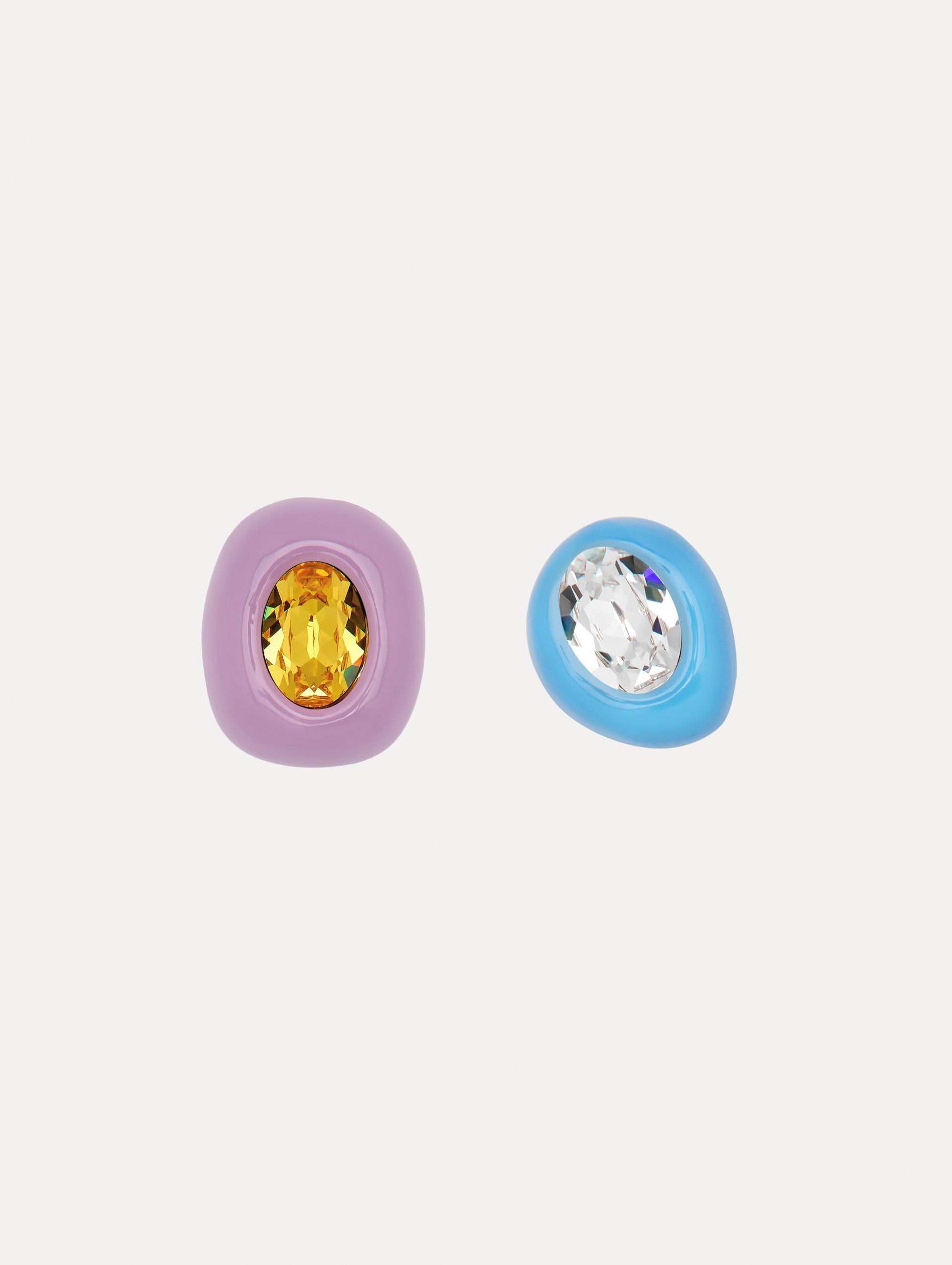 Asymmetrical Enamel Clip-On Earrings for Women - Fashion Statement Dangle Earrings for Parties, Weddings & Everyday Wear