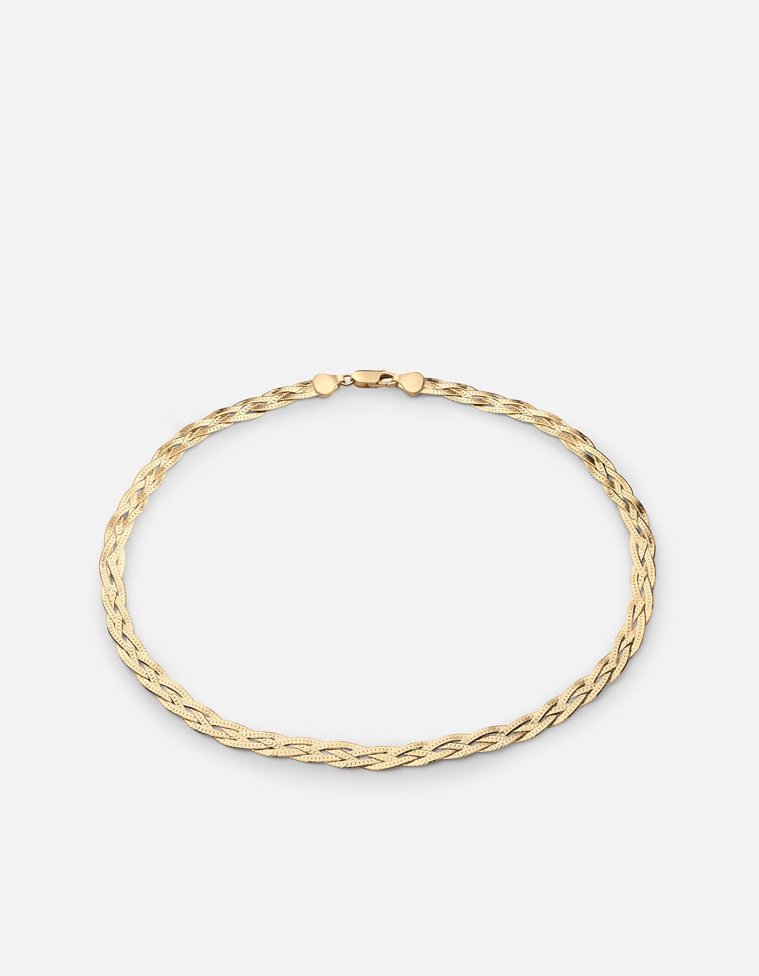 Elegant Slim Braided Herringbone Choker Necklace - 14K Gold Vermeil Plated for Women | Perfect for Date Night, Parties & Special Occasions