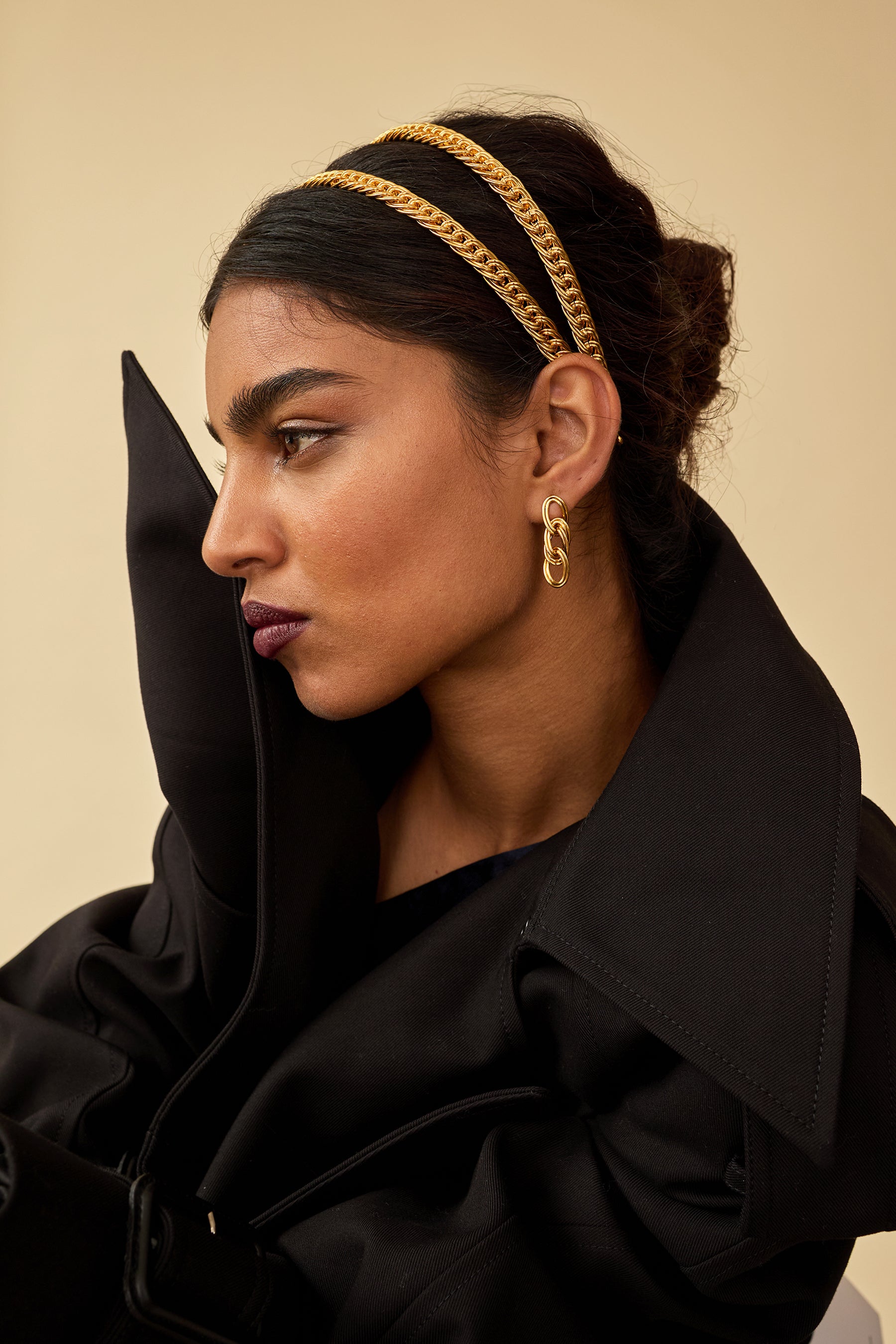 Nova Curb Chain Double Strand Headband - Elegant Hair Accessory for Women | Perfect for Weddings, Parties & Everyday Wear