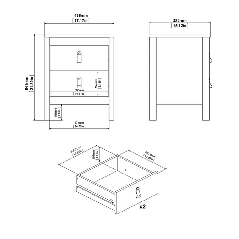 Home Square 3-Piece Modern Furniture Set - Nightstand, Sideboard & Coffee Table for Living Room | Bedroom Decor & Home Office Setup