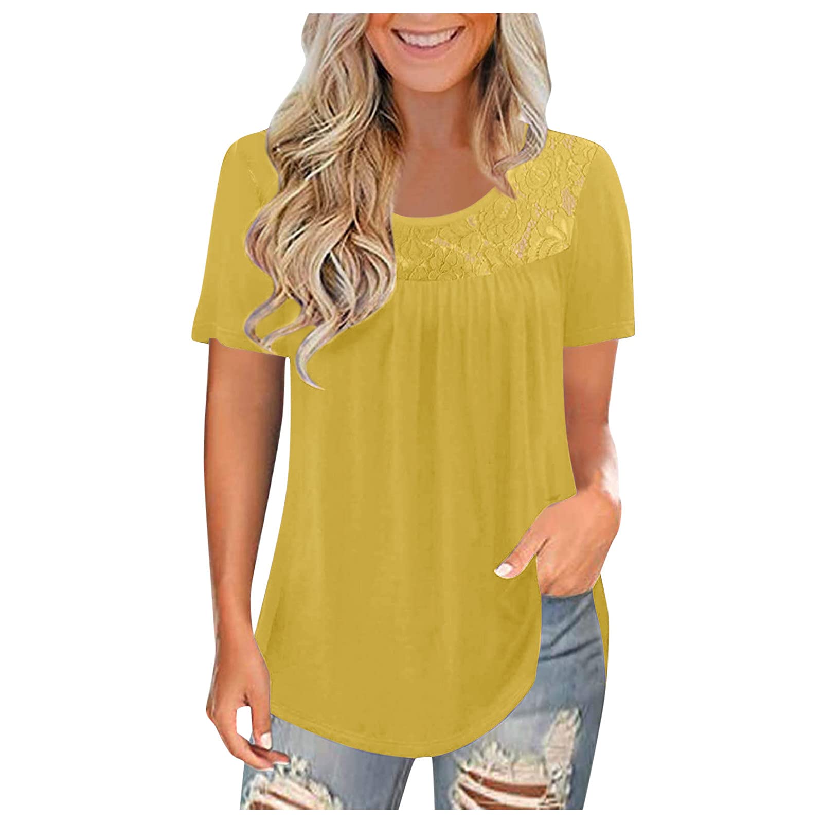 Women's Summer Tops - Breathable Loose Crewneck T-Shirts | Casual Short Sleeve Tunics for Beach, Travel & Everyday Wear