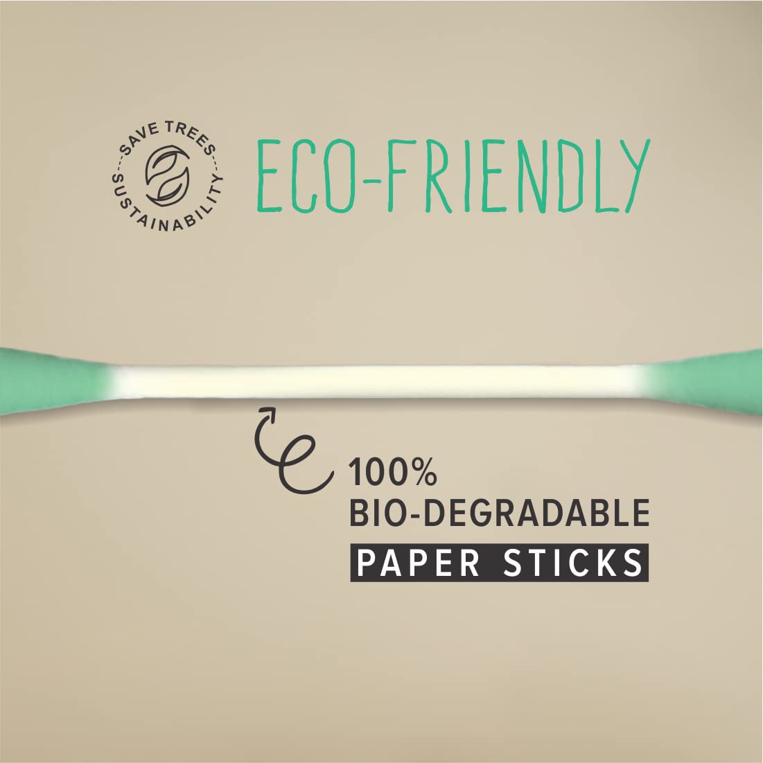 TULIPS Cotton Swabs 4-Pack - 100/200 Tips, Multicolor, White Paper Stick, Eco-Friendly Ear Buds for Makeup, Cleaning & First Aid | Travel & Home Use