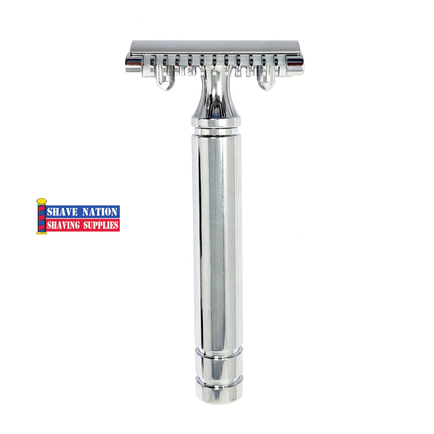 Fatip il Grosso Chrome Open Comb Safety Razor for Men - Premium Stainless Steel Double Edge Razor with Classic Handle - Perfect for Wet Shaving & Barber Shop Style Grooming