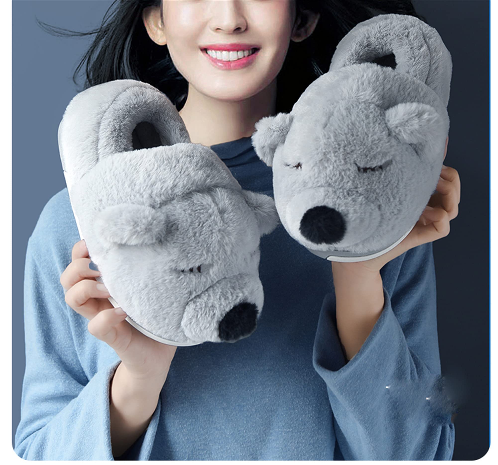 LANFIRE Women's Bear Slippers - Cozy Fuzzy Animal House Shoes, Soft Plush Winter Warm Slippers for Indoor Comfort - Perfect for Lounging at Home, Gift Giving & Cold Weather Wear