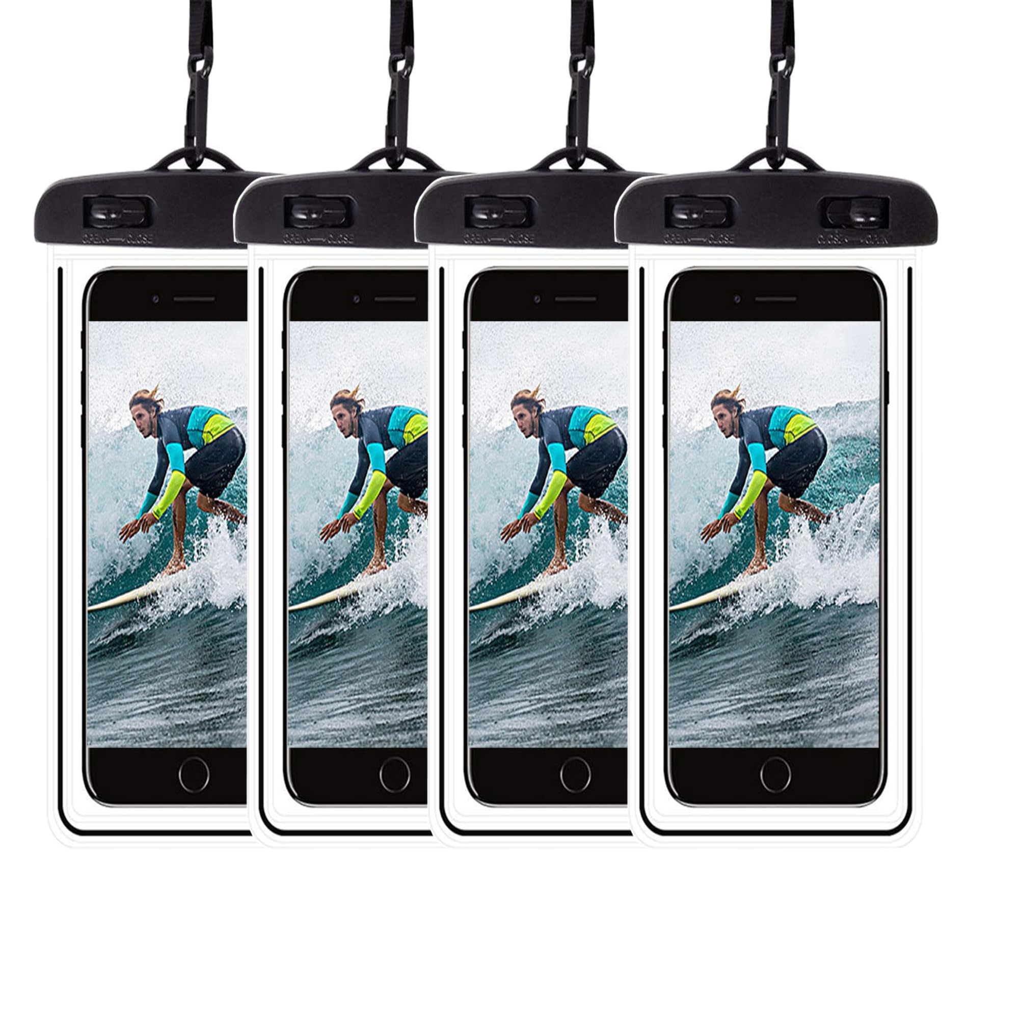 **4-Pack Waterproof Phone Pouch – IPX8 Universal Underwater Dry Bag with Lanyard for iPhone 15/14/13 Pro Max & Samsung Galaxy S24 Ultra/S23+/S22/S21 – Perfect for Swimming, Snorkeling & Beach Activities**