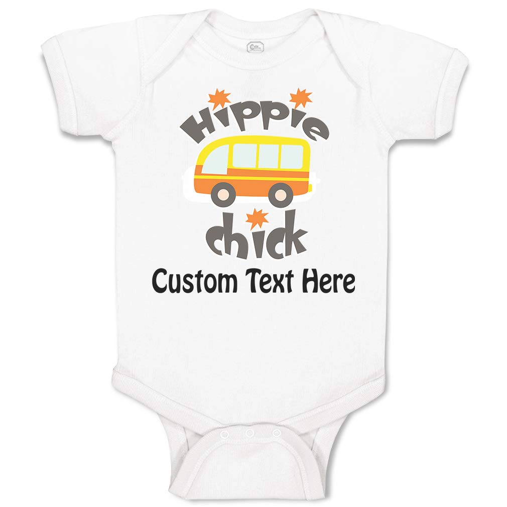 Custom Hippie Chick Baby Bodysuit - Funny Humor Cotton Onesie for Boys & Girls - Perfect for Festivals, Photo Shoots & Everyday Wear