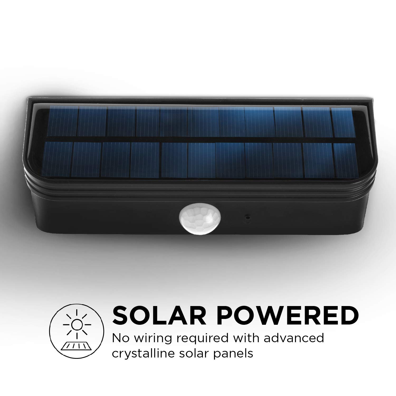 Home Zone Security Solar Step Lights - Motion Sensor LED Outdoor Deck & Stair Lights, Wireless & Waterproof, Easy Installation, 2-Pack Black (ELI0989V) - Perfect for Patio, Garden, Pathway & Porch Lighting