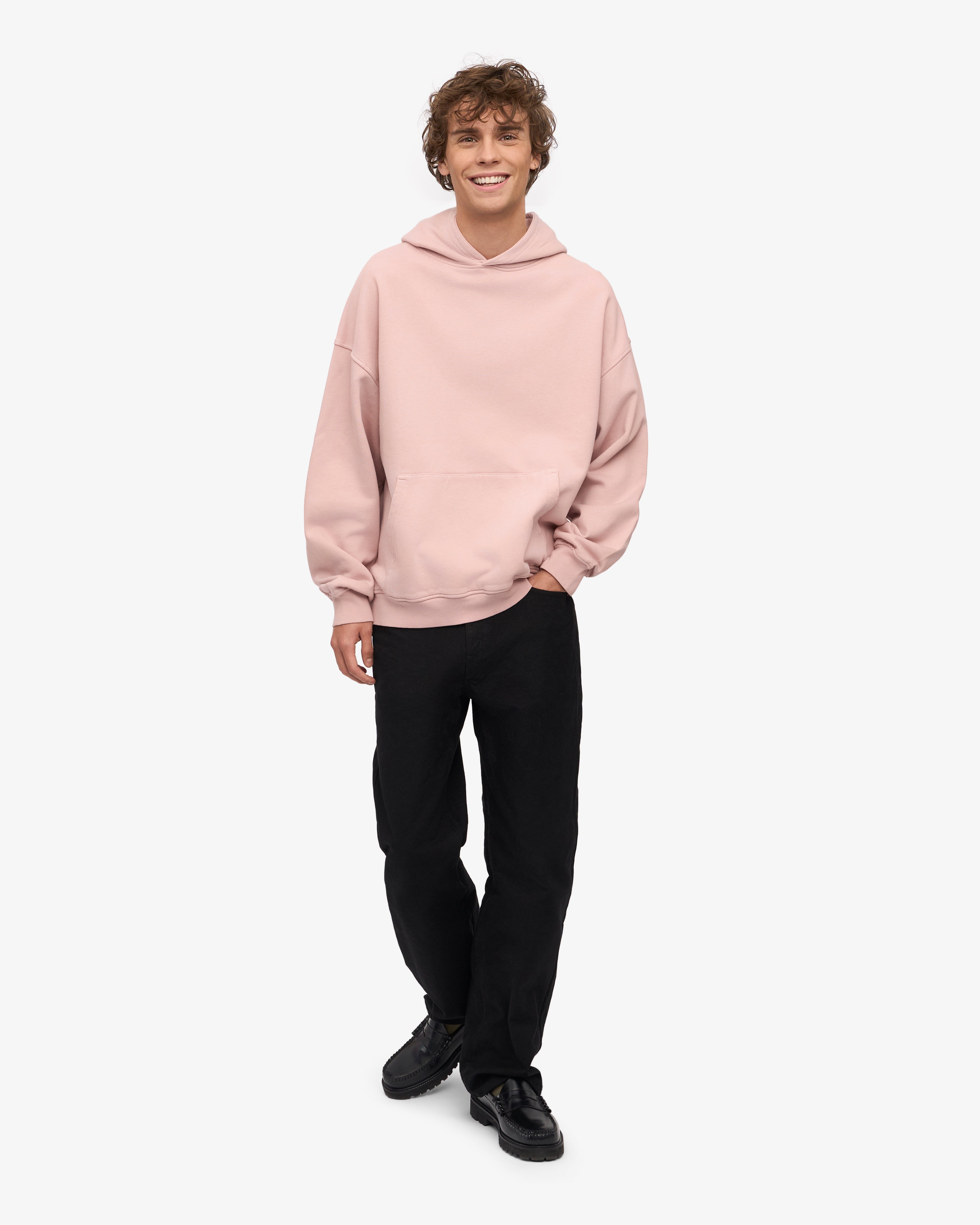 Organic Oversized Hoodie for Women - Faded Pink Cotton Pullover Sweatshirt | Cozy Loungewear & Casual Streetwear Outfit