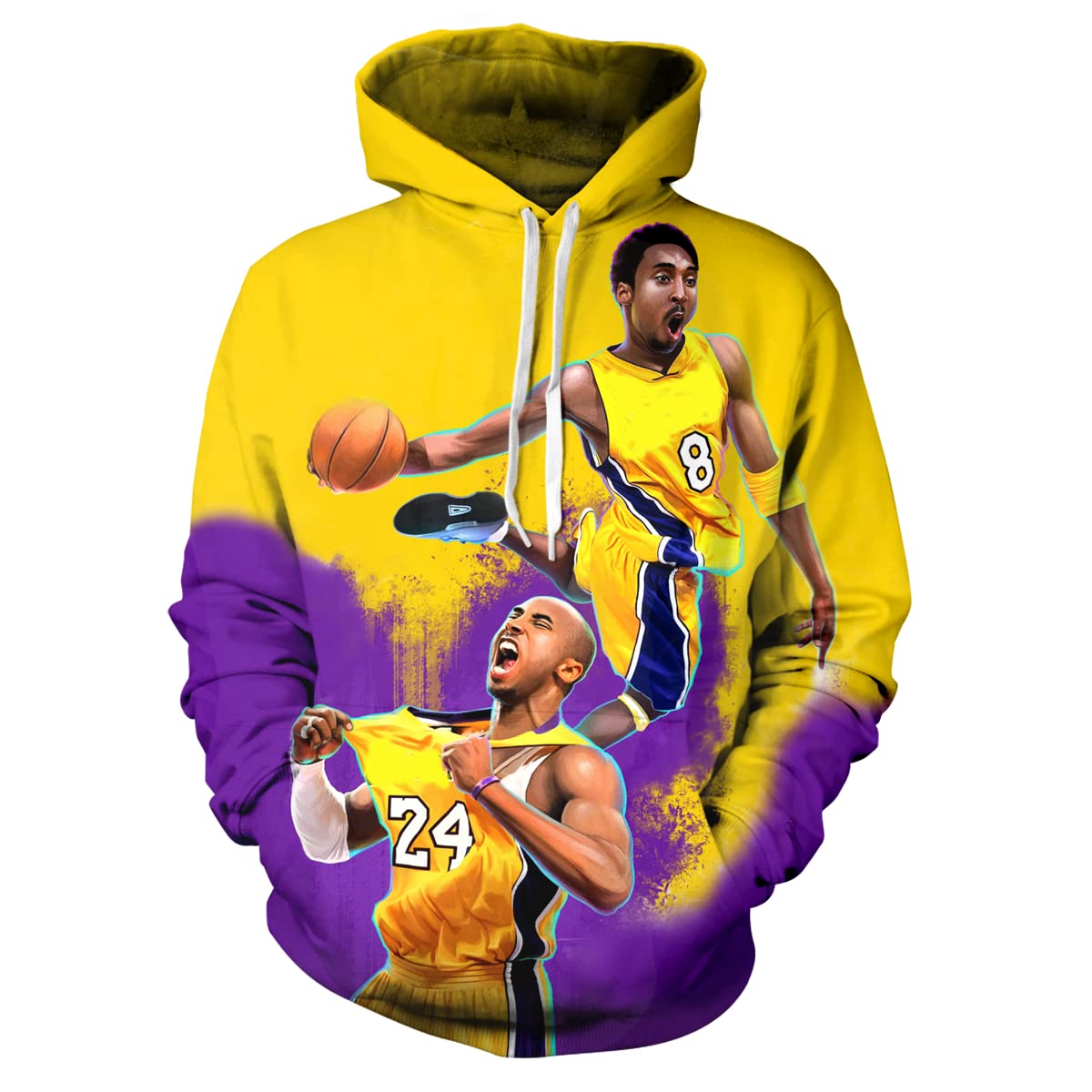 Kobe Bryant Tribute No. 24 & No. 8 NBA Basketball Hoodies for Men - Sports & Casual Wear - Perfect for Basketball Fans, Gym, and Outdoor Activities