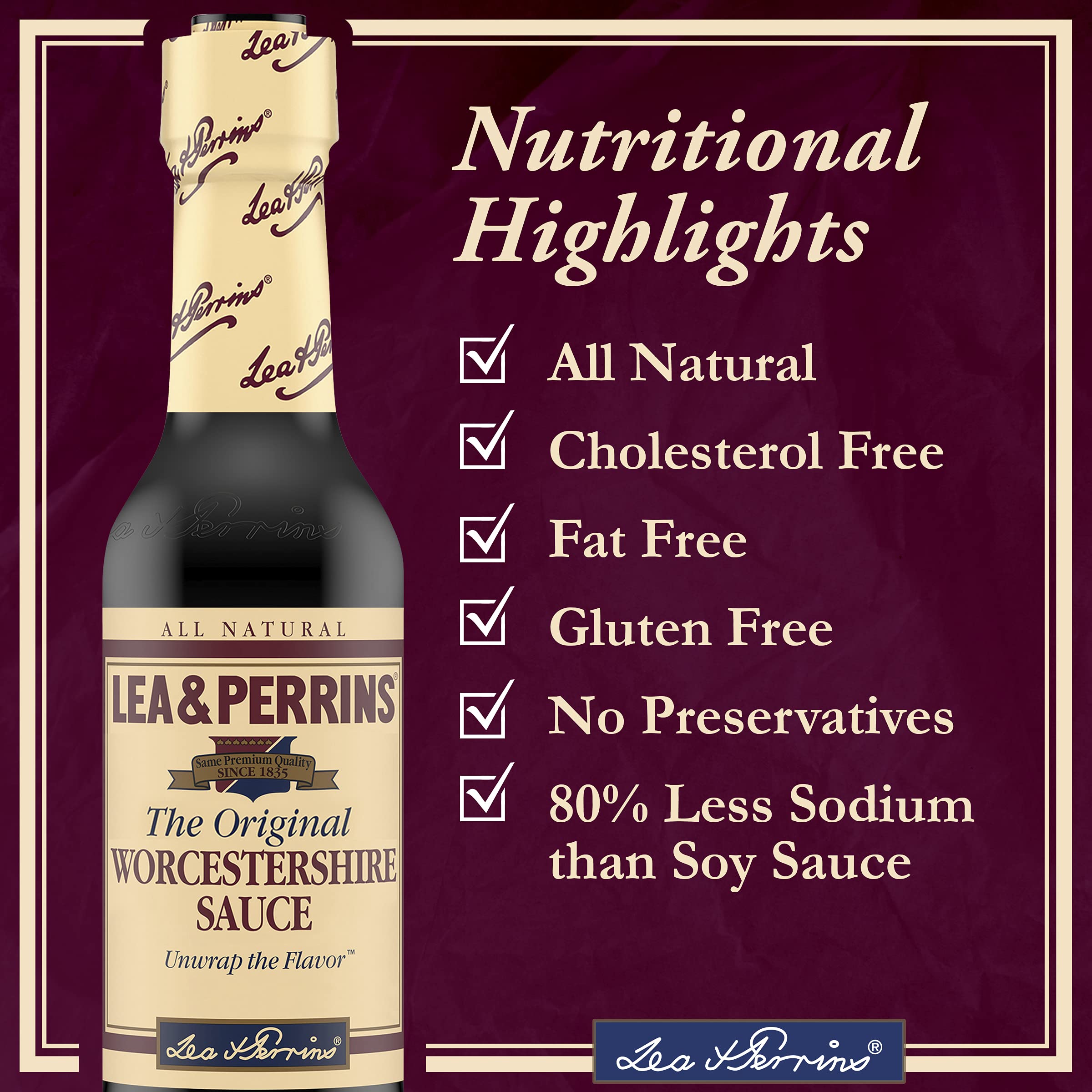 Lea & Perrins The Original Worcestershire Sauce - 24 Pack of 5 fl oz Bottles | Perfect for Cooking, Grilling & Cocktails | Premium Flavor Enhancer for Steaks, Burgers & Bloody Marys