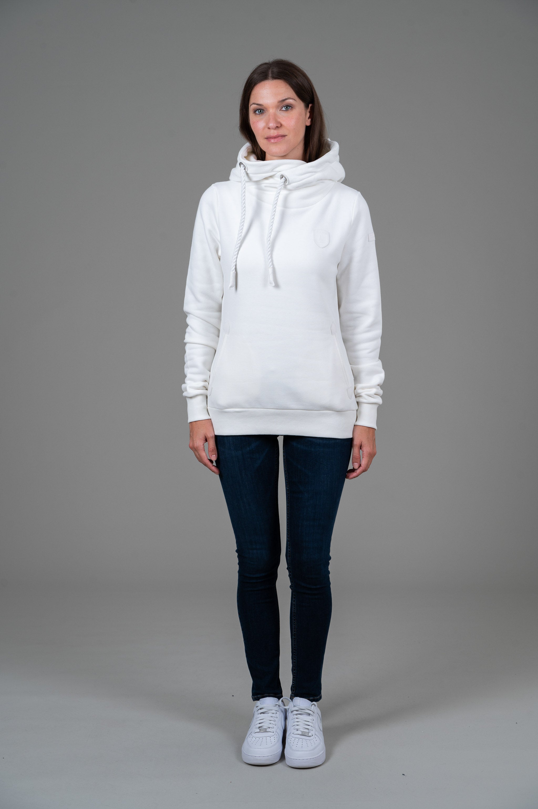 Artemis White Ivory Hoodie for Women - Soft Fleece Pullover Sweatshirt with Kangaroo Pocket | Cozy Casual Wear for Fall & Winter