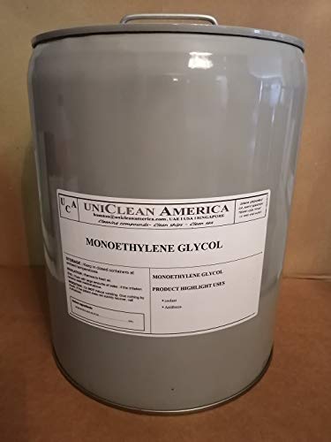 Pure Mono Ethylene Glycol 100% (5 Gallon) - High-Quality Industrial & Automotive Antifreeze/Coolant for HVAC, Solar Systems & Winter Protection