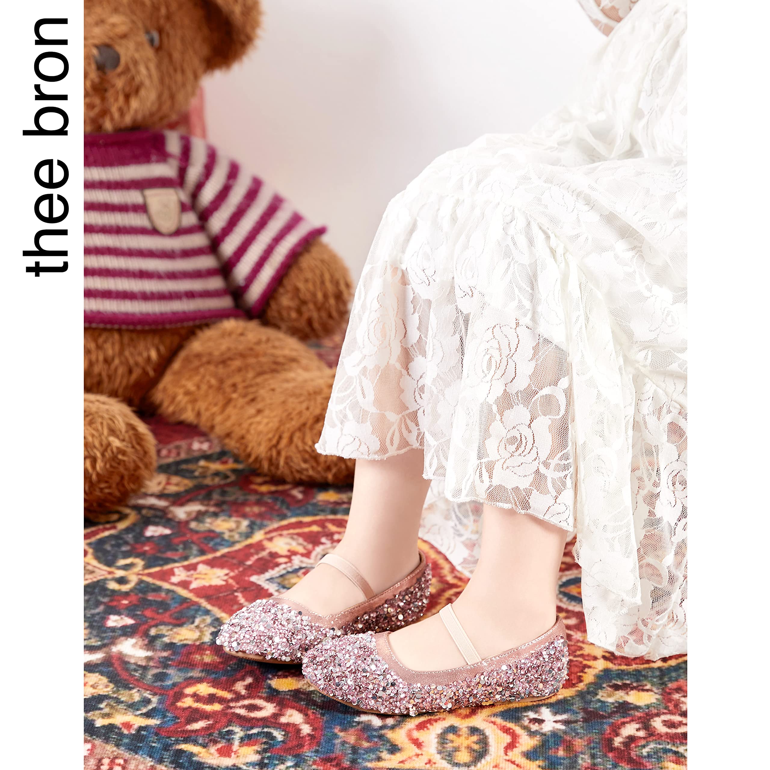 Toddler Girls Mary Jane Flats - THEE BRON Ballet Shoes for Baby Girls | Comfortable Dress Shoes for Weddings, Parties & Special Occasions