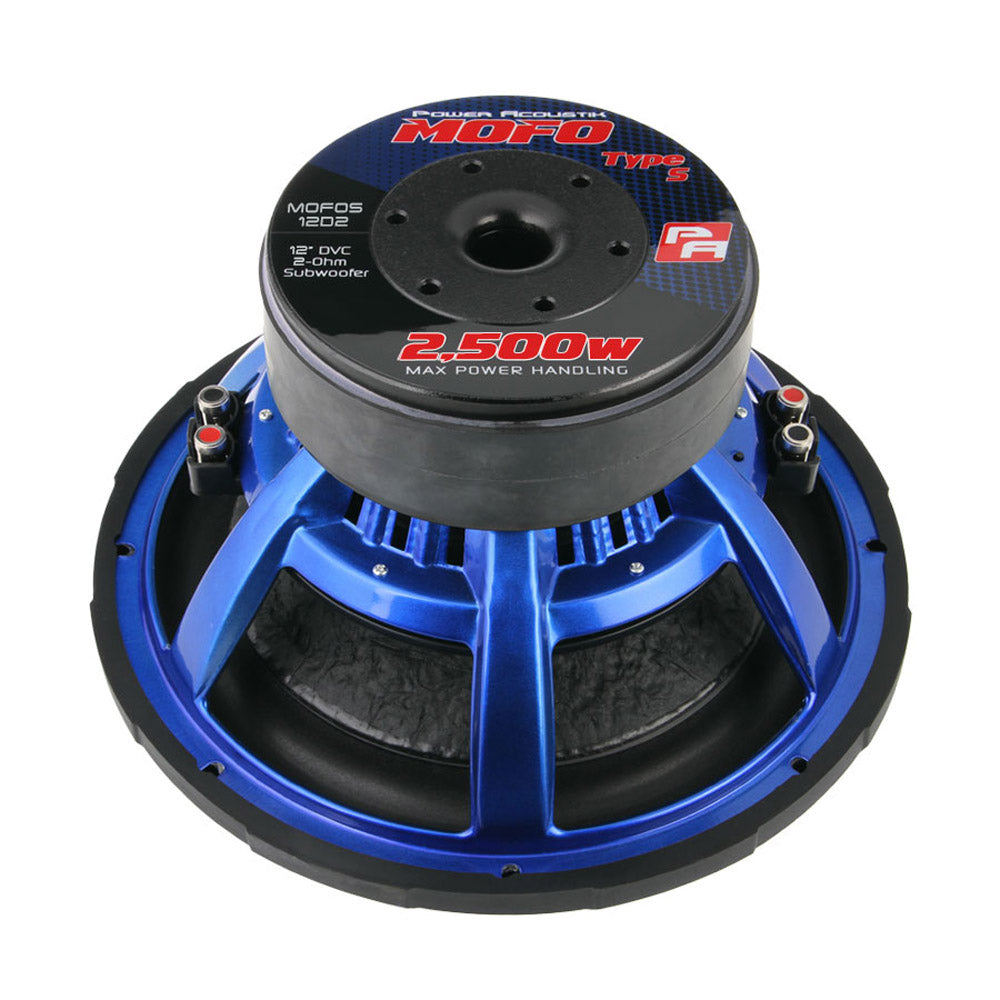 Power Acoustik MOFOS 12D2 12 Inch Car Subwoofer - 2500W Peak & 1200W RMS, Dual 2 Ohm, Deep Bass for Cars & Trucks - Perfect for Car Audio Systems, Bass Enthusiasts & Music Lovers