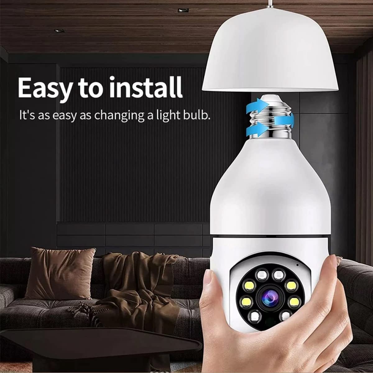 Firstrays 1080P Wireless Bulb Security Camera - 2MP HD Smart WiFi Surveillance Camera with Night Vision & Motion Detection - Ideal for Home, Office, and Outdoor Monitoring