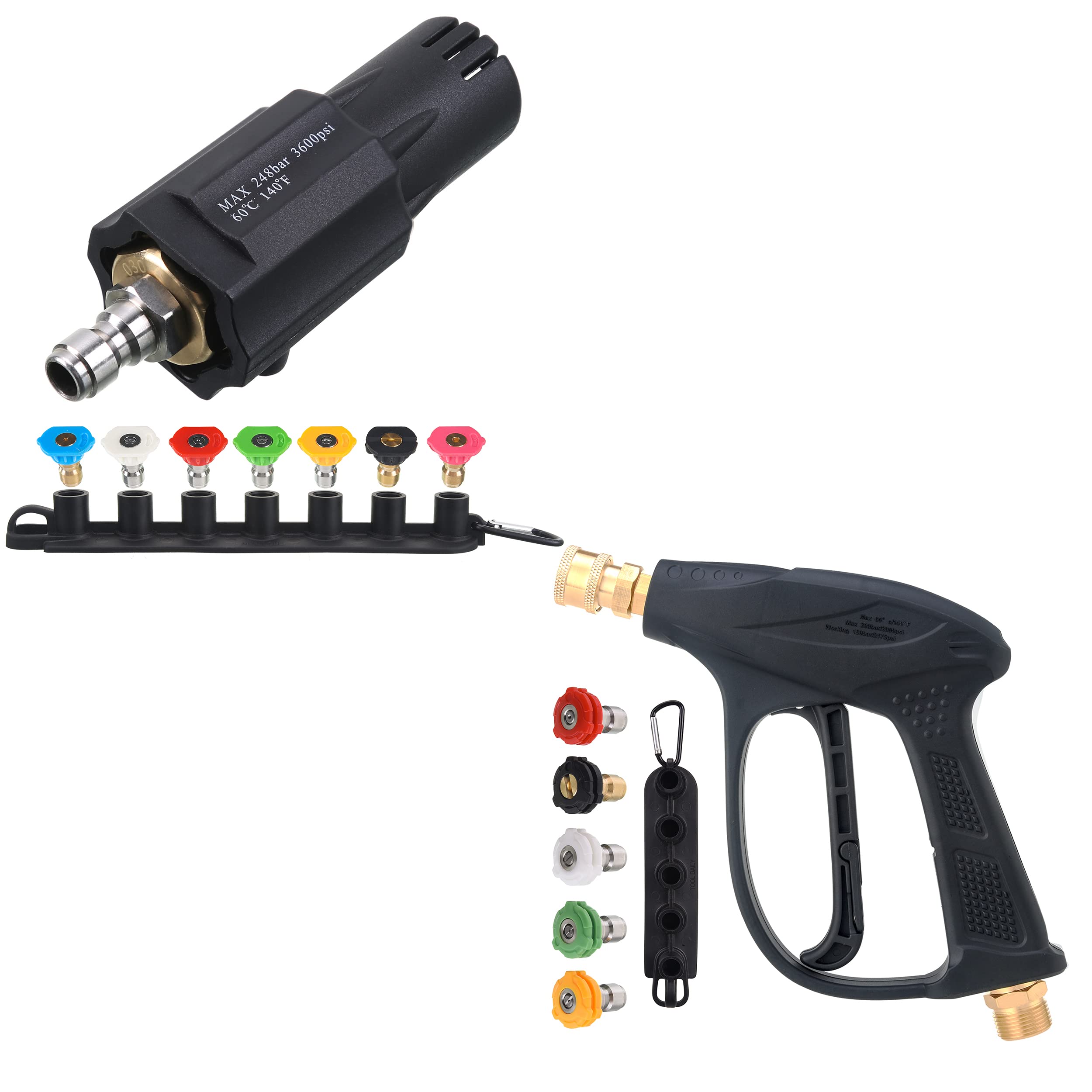 RIDGE WASHER Turbo Nozzle for Pressure Washer - High Pressure Washer Gun Attachment with 1/4 Inch Quick Connect - Perfect for Cleaning Driveways, Decks, and Outdoor Surfaces
