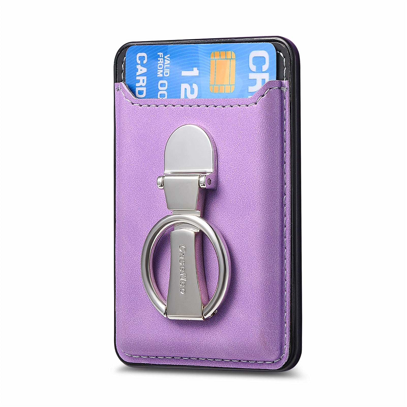 Magnetic Wallet for iPhone Samsung Android - Leather Card Holder for Phones with Kickstand - Business & ID Use