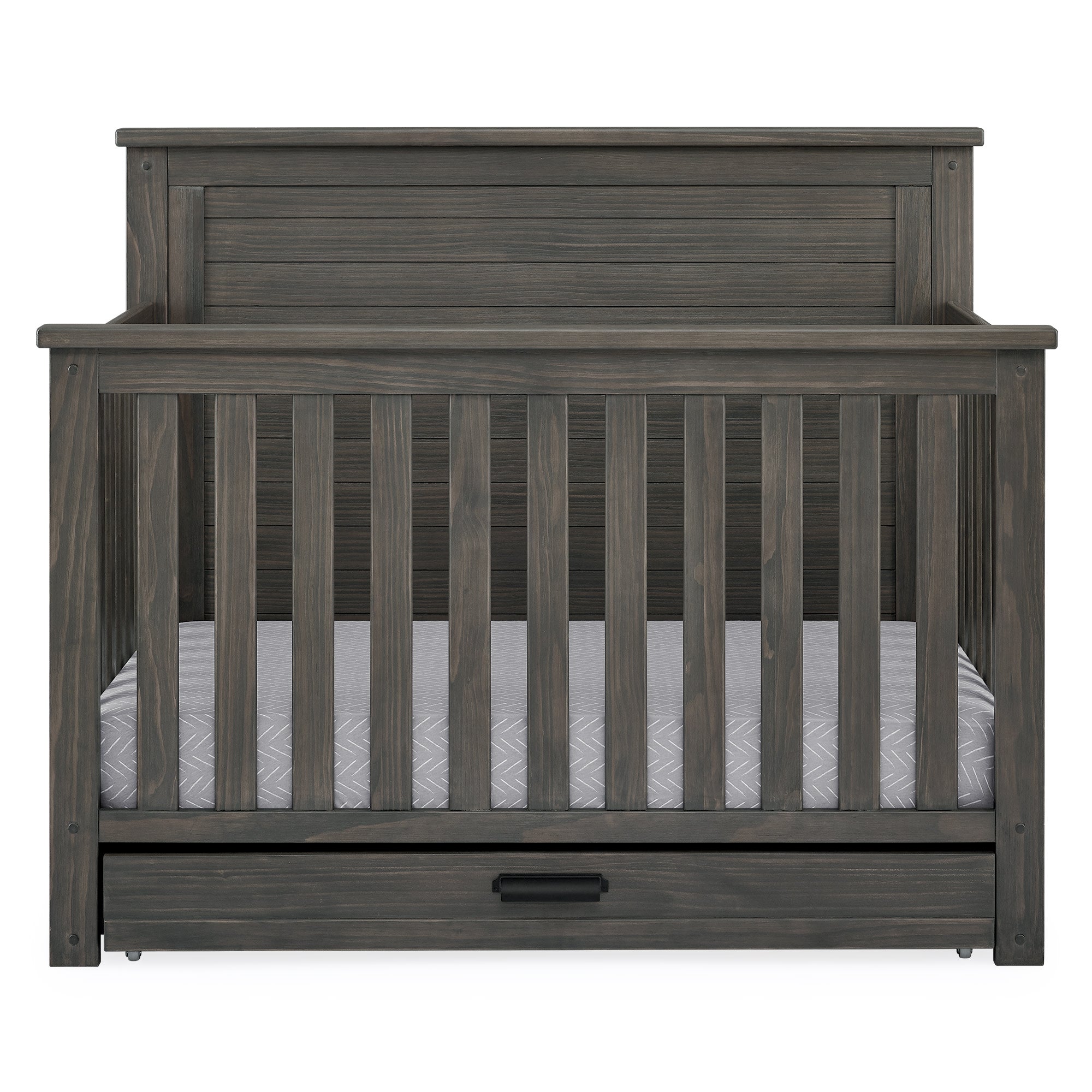 Caden 6-in-1 Convertible Baby Crib with Trundle Drawer - Nursery Bed Transforms to Toddler Bed, Daybed & Full-Size Bed - Perfect for Small Spaces & Growing Families