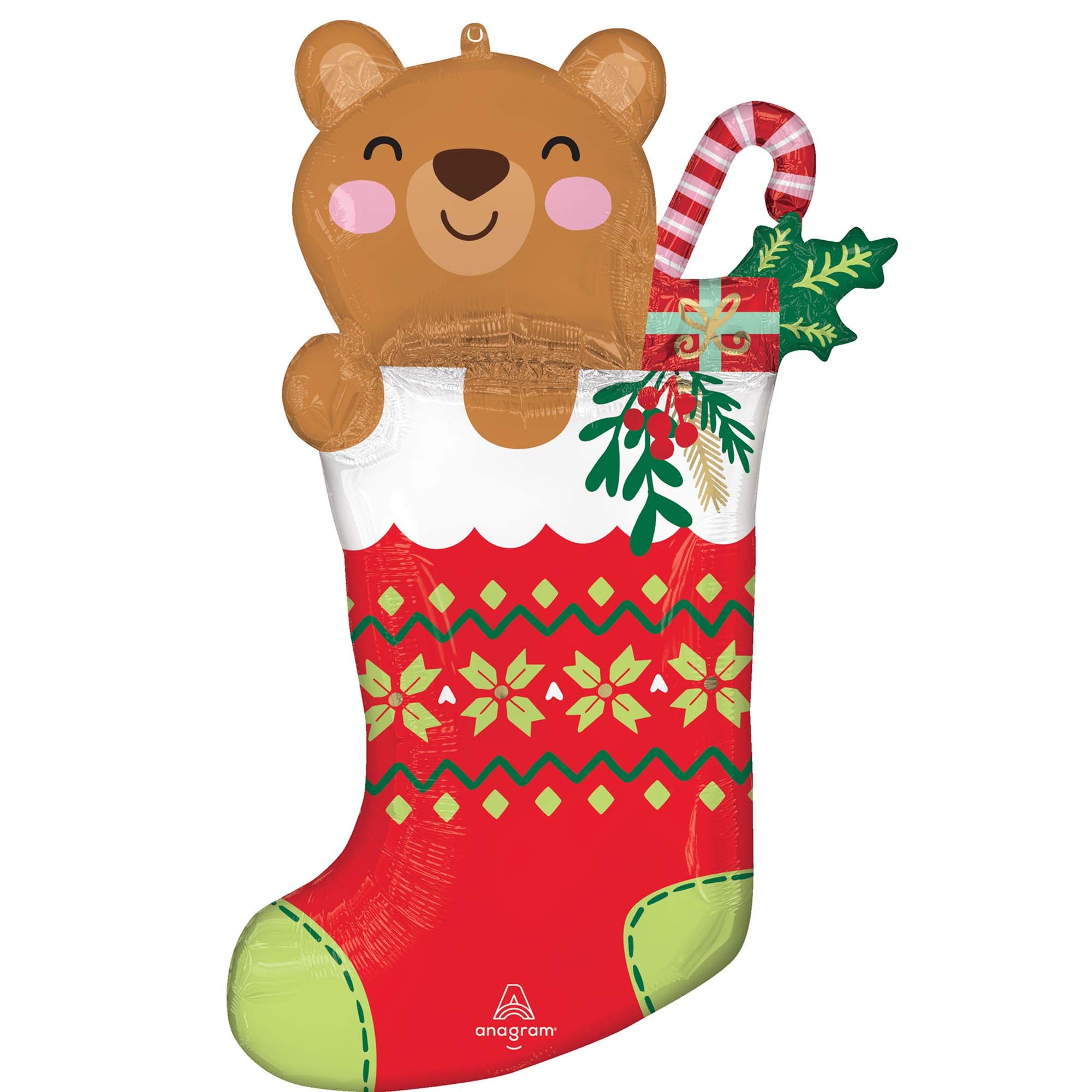Beary Christmas Supershape Balloon - 27 Inch Large Inflatable Bear Balloon for Holiday Decorations (1 Count) - Perfect for Christmas Parties, Home Decor & Festive Celebrations