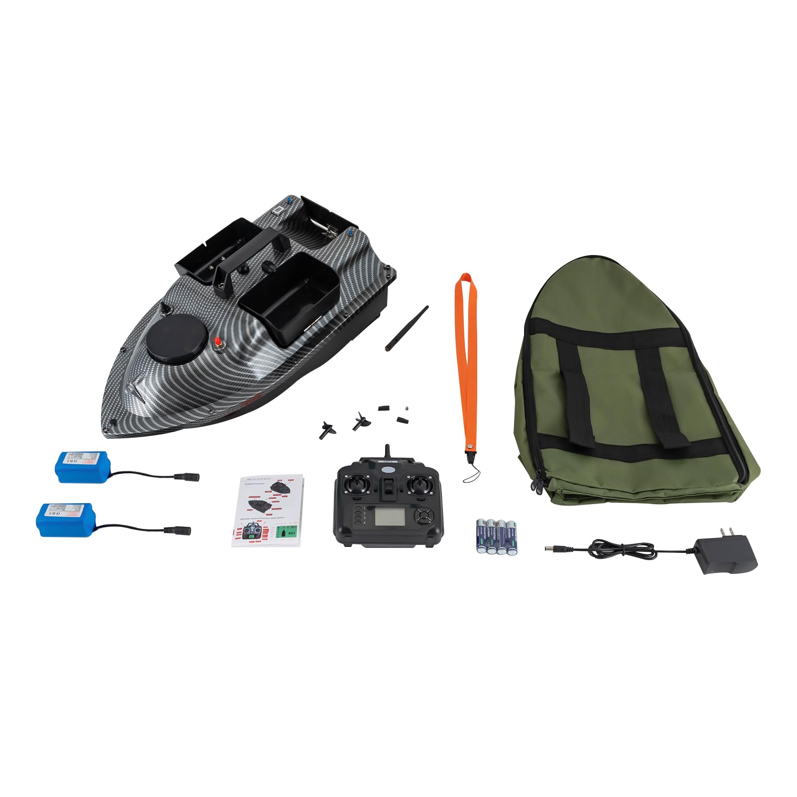 52W 10000RPM GPS Bait Boat with 5200mAh Battery | 1968ft Remote Control RC Fishing Boat | 4.4lbs Lightweight Design with Route Calibration | Perfect for Lake, River & Saltwater Fishing (Grey)