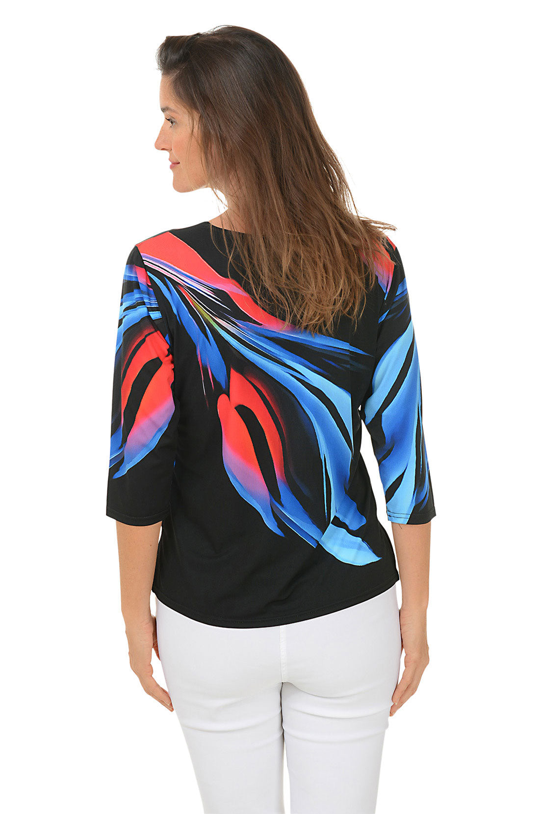 Blue Flame Knit Top for Women - Soft & Comfortable Casual T-Shirt | Perfect for Everyday Wear, Outings & Layering