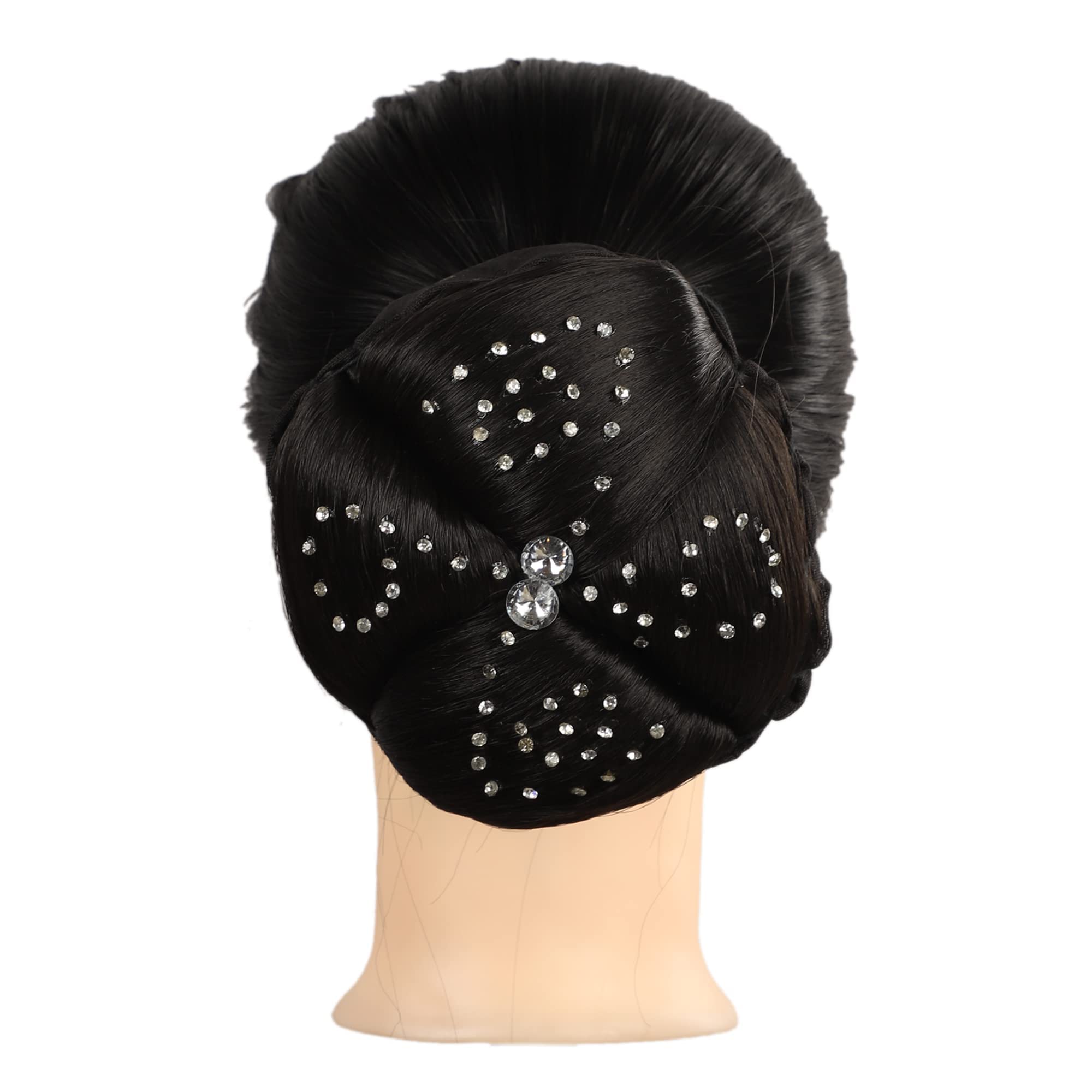 Neaama Stone Juda Hair Bun for Women - Black Hair Styling Accessory for Parties & Weddings