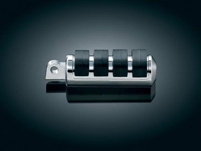 Kuryakyn 8002 ISO Large Male Mount Pegs - Silver/Black Motorcycle Footpegs for Harley, Cruiser & Touring Bikes - Enhanced Comfort & Control for Long Rides