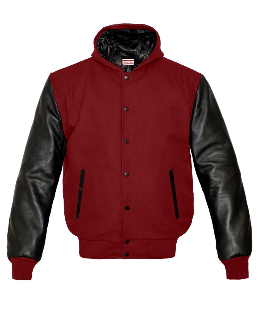 Vintage American Varsity Letterman College Baseball Jacket - Genuine Leather & Wool Blend for Sports Enthusiasts and Campus Style
