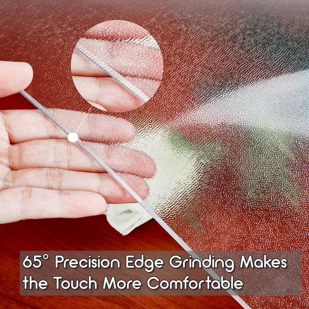 NECAUX 36 Inch Round Frosted Plastic Table Cover Protector - 2mm Thick Waterproof Scratch Resistant Tablecloth Pad for Coffee & Dining Tables | Perfect for Indoor Use, Parties, and Daily Protection